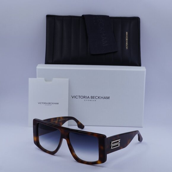 Victoria Beckham VB678S 215 Square Sunglasses – Havana/Blue Gradient - Picture 1 of 9